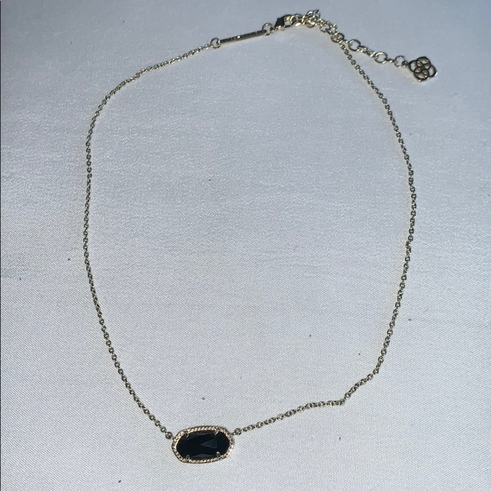 Kendra Scott Elisa Gold Pendant Choker In Black